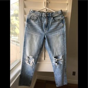 American Eagle High Waisted Distressed Mom Jeans